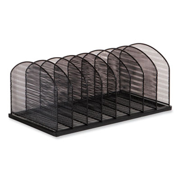 Onyx Mesh Desk Organizer, Eight Upright Sections, Letter To Legal Size Files, 19.25 x 10.87 x 8.5, Black