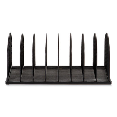 Onyx Mesh Desk Organizer, Eight Upright Sections, Letter To Legal Size Files, 19.25 x 10.87 x 8.5, Black