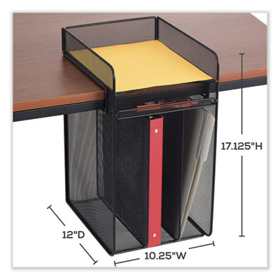 Onyx Vertical Hanging Storage, 4 Sections, Letter Size Files, 10.25" x 12" x 17.1", Black