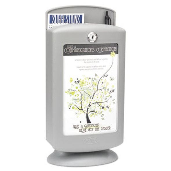 Customizable Plastic Suggestion Box, 7 x 5 x 14.5, Light Gray