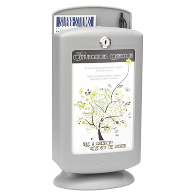 Customizable Plastic Suggestion Box, 7 x 5 x 14.5, Light Gray