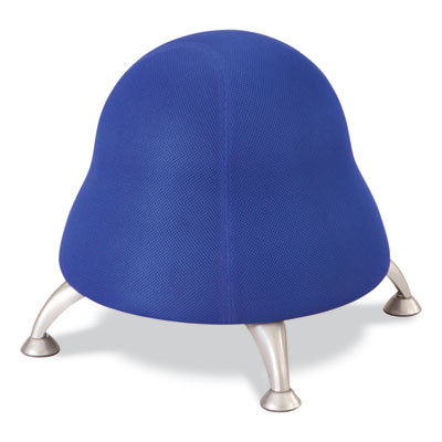 Runtz Ball Chair, Backless, Supports Up To 250 Lb, Blue Fabric Seat, Silver Base