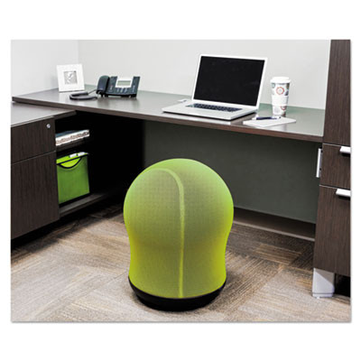 Zenergy Swivel Ball Chair, Backless, Supports Up To 250 Lb, Green Seat, Black Base