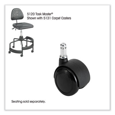 Task Master Carpet Casters, 2" Wheel, Black, 5/Set