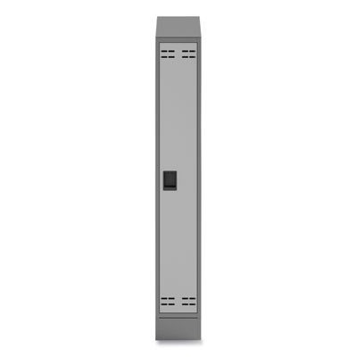 Single Sloped Metal Locker Hood Addition, 12w x 18d x 6h, Gray