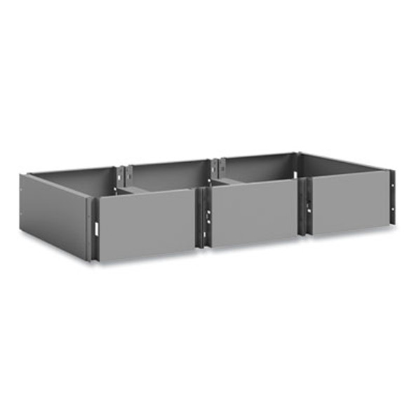 Triple Continuous Metal Locker Base Addition, 35w x 16d x 5.75h, Gray