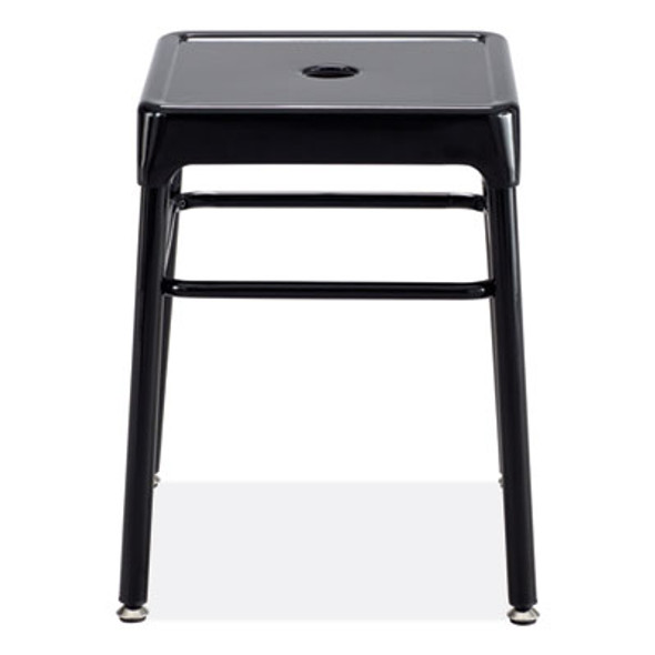 Steel Guestbistro Stool, Backless, Supports Up To 250 Lb, 18" Seat Height, Black Seat, Black Base