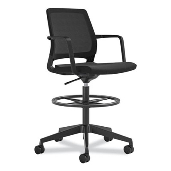 Medina Extended-Height Chair, Supports Up To 275 Lb, 23" To 33" Seat Height, Black Seat, Black Back, Black Base