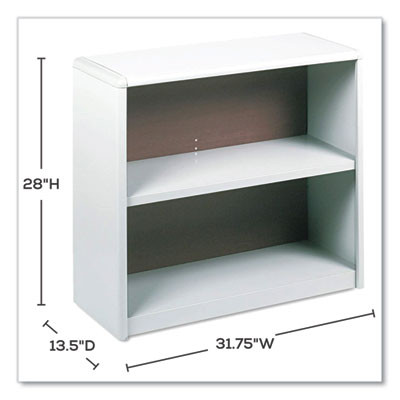 Valuemate Economy Bookcase, Two-Shelf, 31.75w x 13.5d x 28h, Gray