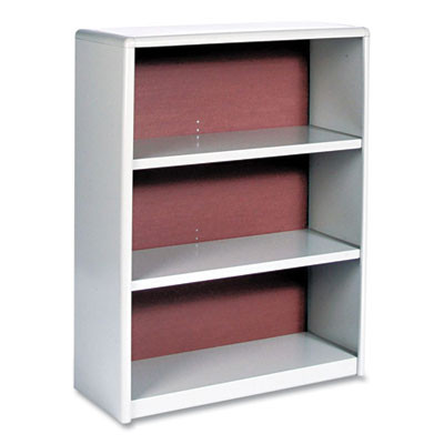 Valuemate Economy Bookcase, Three-Shelf, 31.75w x 13.5d x 41h, Gray