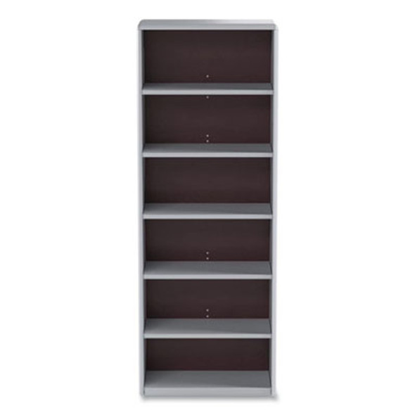 Valuemate Economy Bookcase, Six-Shelf, 31.75w x 13.5d x 80h, Gray