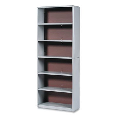 Valuemate Economy Bookcase, Six-Shelf, 31.75w x 13.5d x 80h, Gray
