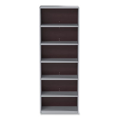 Valuemate Economy Bookcase, Six-Shelf, 31.75w x 13.5d x 80h, Gray
