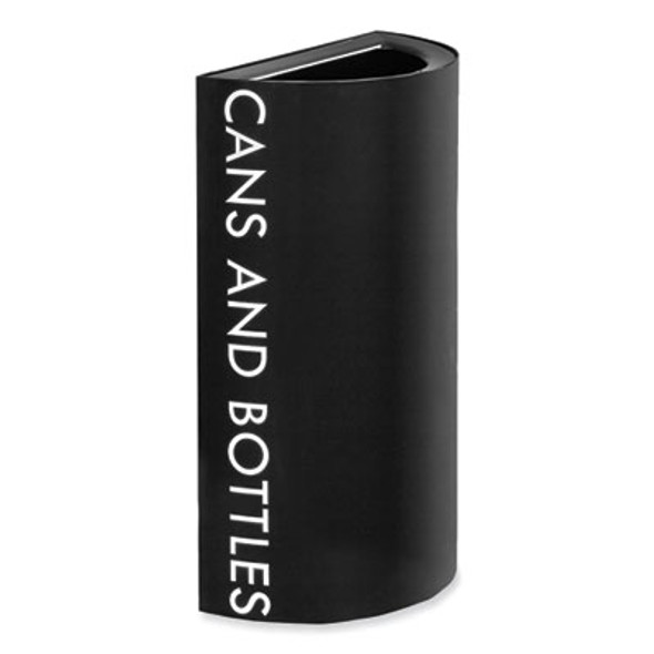 Mixx Recycling Center Half-Round Receptacle, 23 Gal, Steel, Black