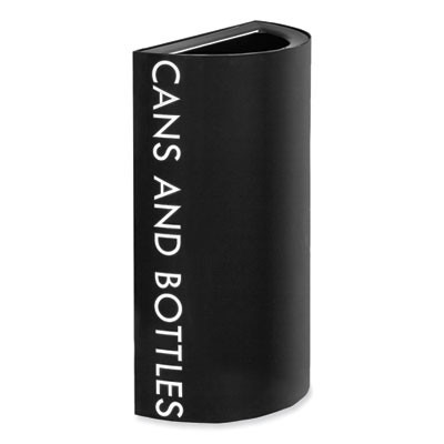 Mixx Recycling Center Half-Round Receptacle, 23 Gal, Steel, Black