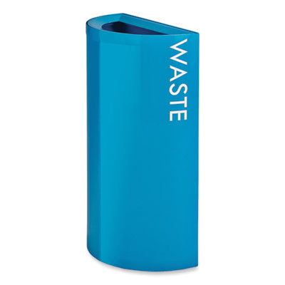 Mixx Recycling Center Half-Round Receptacle, 23 Gal, Steel, Blue