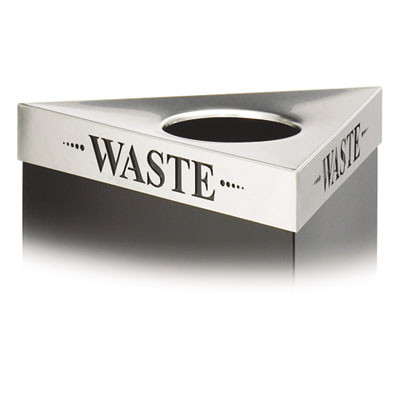 Trifecta Waste Receptacle Lid, Laser Cut "Waste" Inscription, 20w x 20d x 3h, Stainless Steel