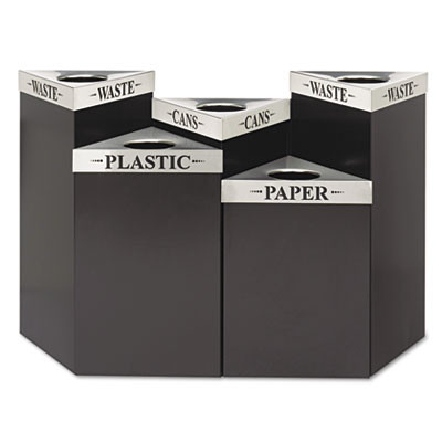 Trifecta Waste Receptacle Lid, Laser Cut "Waste" Inscription, 20w x 20d x 3h, Stainless Steel