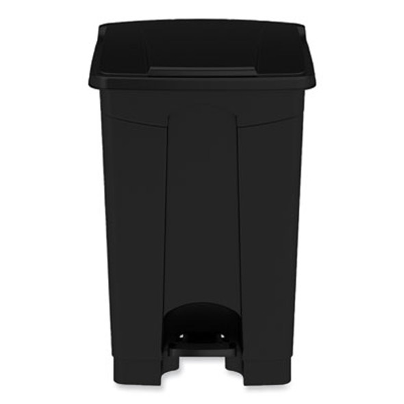 Plastic Step-On Receptacle, 12 Gal, Plastic, Black