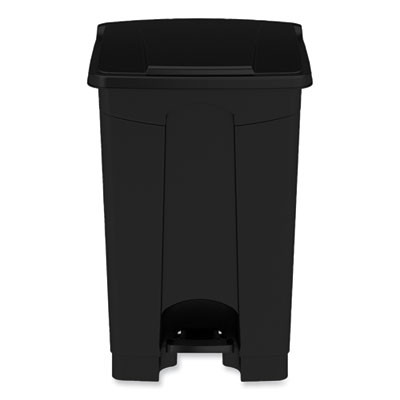 Plastic Step-On Receptacle, 12 Gal, Plastic, Black