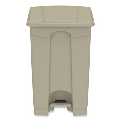 Plastic Step-On Receptacle, 12 Gal, Plastic, Tan