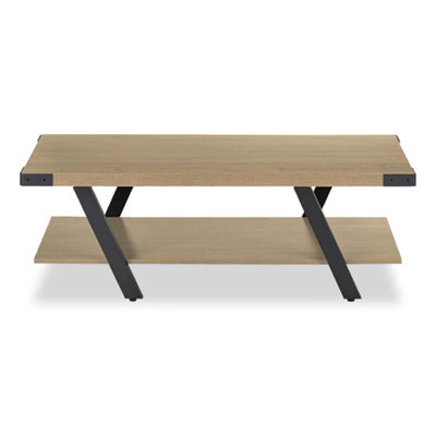 Coffee Table, Rectangular, 48 x 23.75 x 16, Sand Dune Top, Black Base