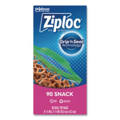 Seal Top Snack Bags, Snack, 6.5" x 3.25", Clear, 90 Bags/Box, 12 Boxes/Carton