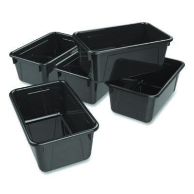 Cubby Bin, Neutral Tones, 1.8 Gal, 7.8" x 12.09" x 5.18", Black, 5/Pack