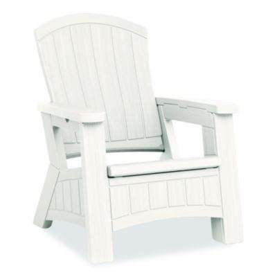 Adirondack Chair With Storage, Supports Up To 375 Lb, 14.5" Seat Height, 30" x 32.5" x 38.5", Ice Cube