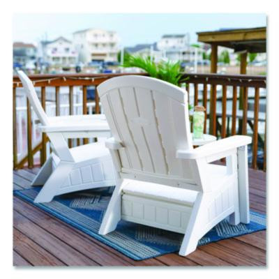 Adirondack Chair With Storage, Supports Up To 375 Lb, 14.5" Seat Height, 30" x 32.5" x 38.5", Ice Cube