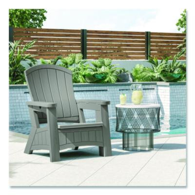 Adirondack Chair With Storage, Supports Up To 375 Lb, 14.5" Seat Height, 30" x 32.5" x 38.5", Dove Gray