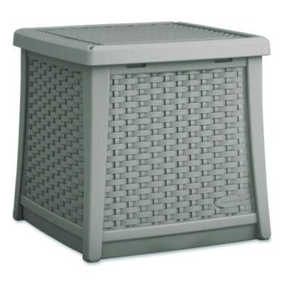 Elements End Table With Storage, Square, 18.75w x 18.75d x 18h, Dove Gray Top, Dove Gray Base