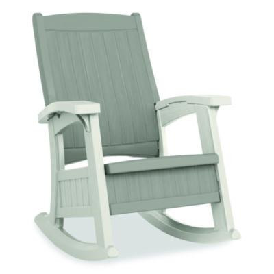Rocking Chair With Storage, Supports Up To 375 Lb, 17.25" Seat Height, 29.75" x 35" x 40.5", Dove Gray/Ice Cube