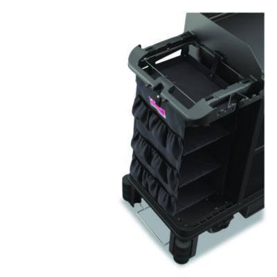 3-Sided Hanging Bag With Shelves For Suncast Commercial Hkc1000/Hkc2000 Housekeeping Carts, 25.4 Gal, 15.7 x 12.4 x 30, Black
