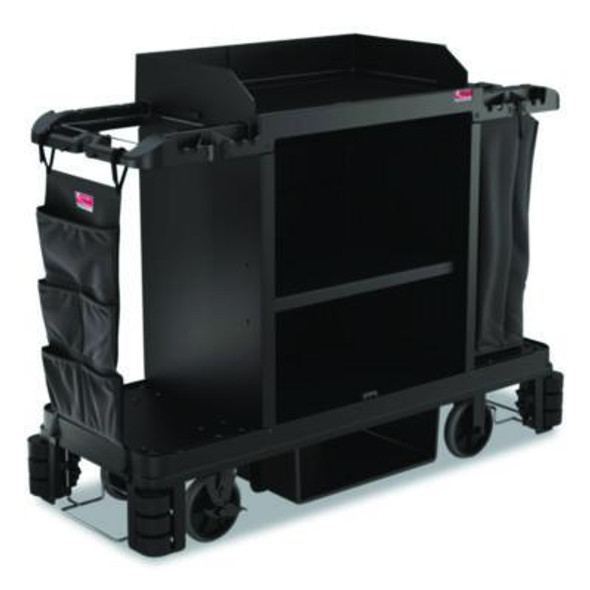 Linen Strap Bag For Suncast Commercial Full-Size And Compact Housekeeping Carts, 16.25" x 1" x 31.75", Black