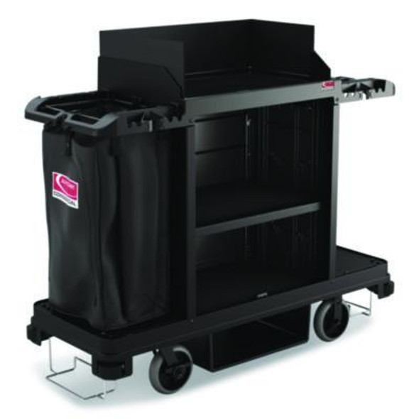 Backboard Accessory For Suncast Commercial Housekeeping Carts Hkc1000/Hkc2000, Steel, Black, 6/Pack