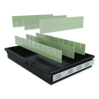 Lockable Slide Drawer With Dividers For Suncast Commercial Full-Size Housekeeping Carts Hkc1000/Hkc2000, Plastic, Black