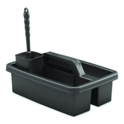 Toilet Brush Caddy Kit, 8" Handle, Black