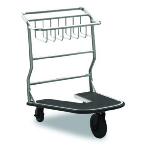 Nesting Luggage Cart With Rubber Platform, Capacity, 300 Lb Capacity, 27 x 37 x 37.5, Silver/Black