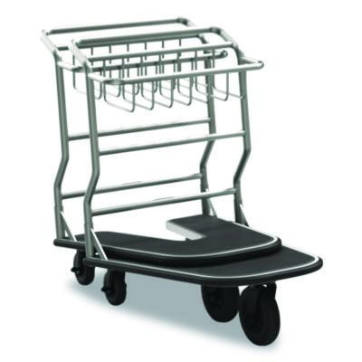 Nesting Luggage Cart With Rubber Platform, Capacity, 300 Lb Capacity, 27 x 37 x 37.5, Silver/Black