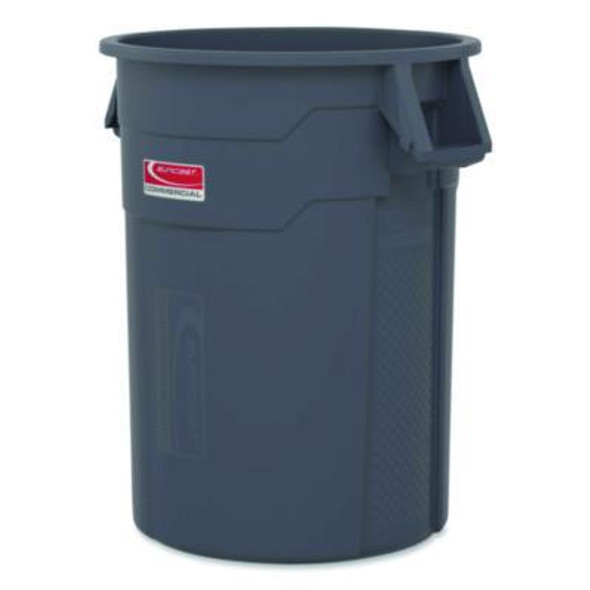 Injection Molded Utility Trash Can, 20 Gal, Resin, Gray