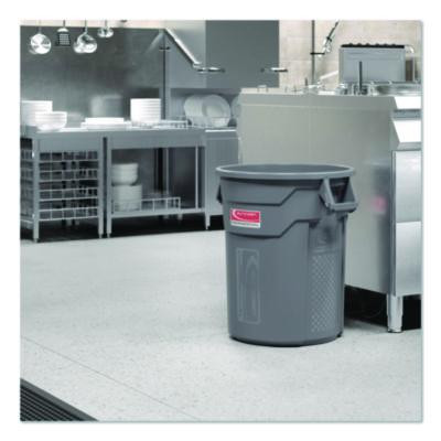 Injection Molded Utility Trash Can, 20 Gal, Resin, Gray
