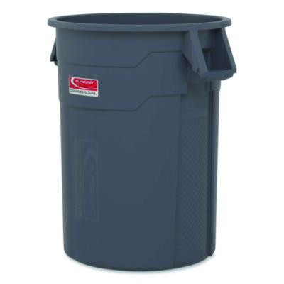 Injection Molded Utility Trash Can, 20 Gal, Resin, Gray