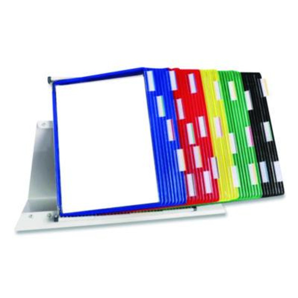 Desktop Reference And Display System, 40 Panels With Assorted Borders, White Base