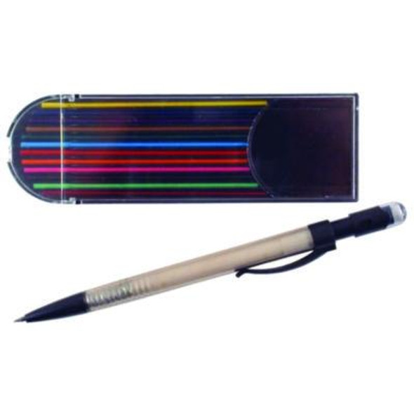 Mechanical Color Pencil Set, 2 Mm, 12 Assorted Lead Refills, Gray Barrel, 72/Carton