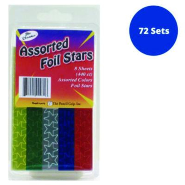 Foil Star Stickers, Assorted Colors, 55/Sheet, 8 Sheets/Pack, 72 Packs/Carton