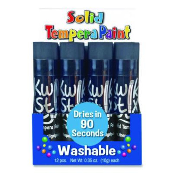 Kwik Stix Single Color Pack, Regular Size, 0.7" x 3.5", Black, 12/Pack, 12 Packs/Carton