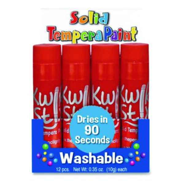 Kwik Stix Single Color Pack, Regular Size, 0.7" x 3.5", Red, 12/Pack, 12 Packs/Carton