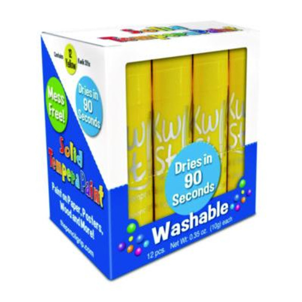 Kwik Stix Single Color Pack, 0.7" x 3.5", Yellow, 12/Pack, 12 Packs/Carton