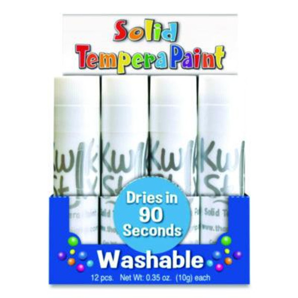 Kwik Stix Single Color Pack, Regular Size, 0.7" x 3.5", White, 12/Pack, 12 Packs/Carton